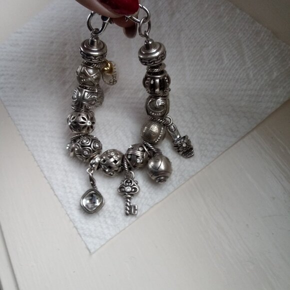 Brighton  charm bracelet loaded with 19 charms  beads 2 stoppers - Picture 7 of 14